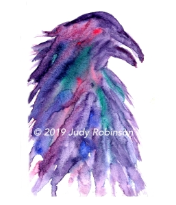 Raven in Watercolor by Judy Robinson